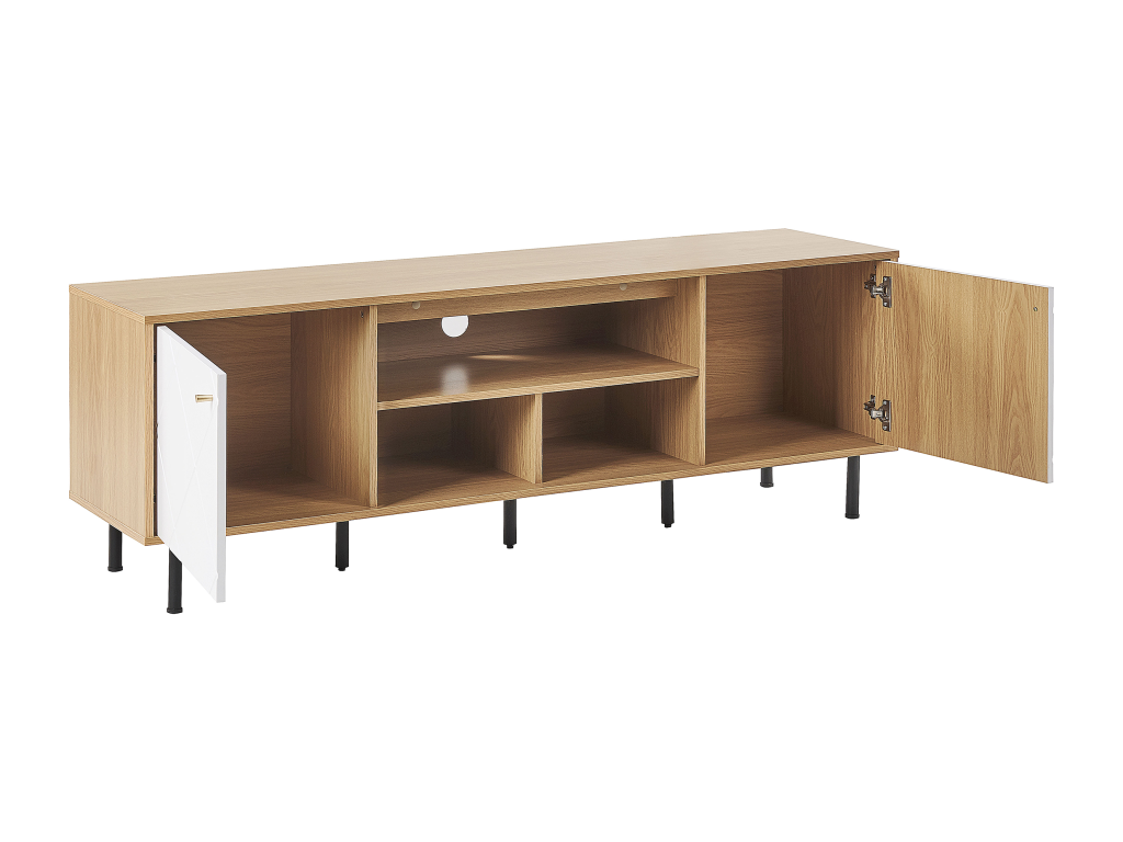 Brown/white TV stand