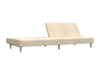 Cream fabric 2-seater sofa bed