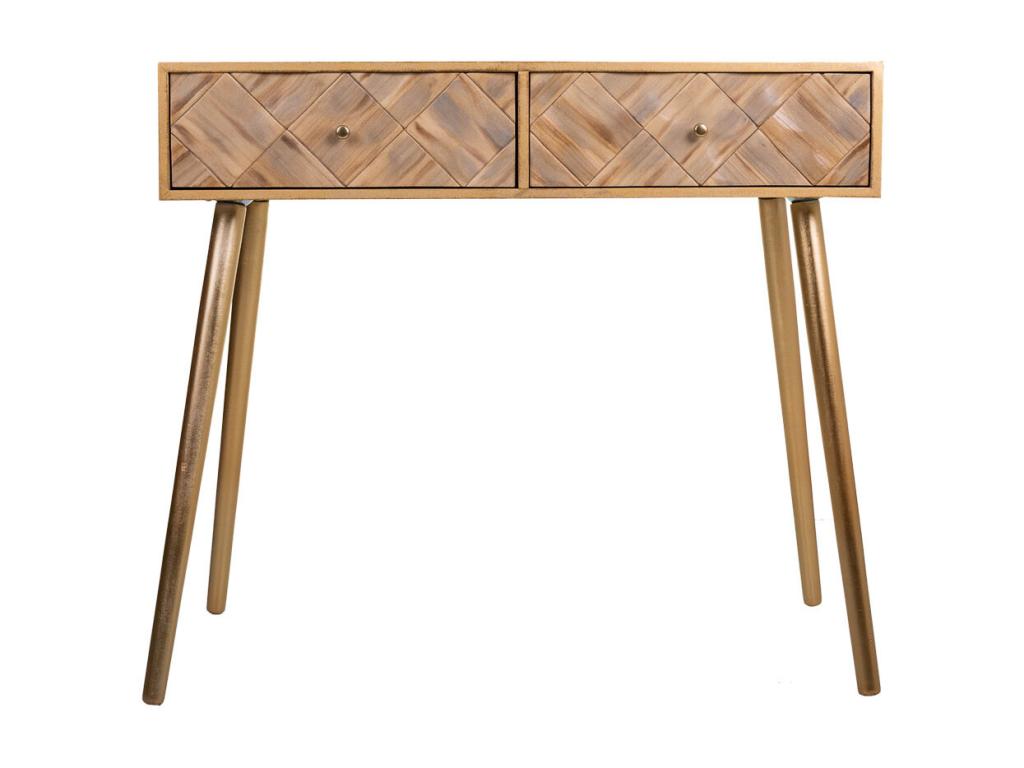 Brown wooden console table 88x41x79h