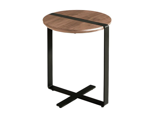 Corner table in walnut and steel 2054