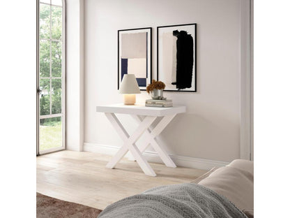 Extendable console table 160cm, seats 8, solid wood legs