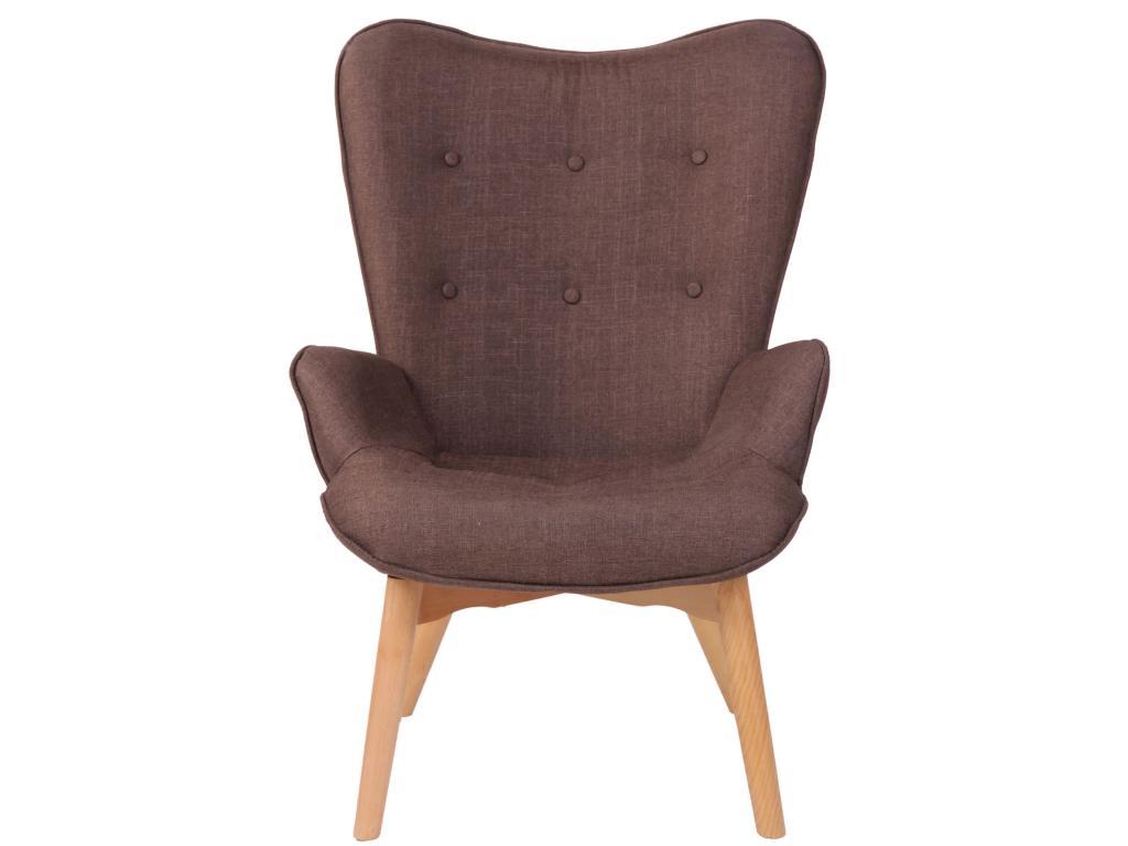 Armchair - Fabric / Wood - Brown -