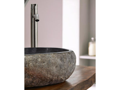 Countertop washbasin/sink in natural stone, grey - Length 45 x Height 15 x Depth 40 cm