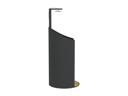 Premium - Black outdoor shower 100x100x241.5 cm poly rattan wood