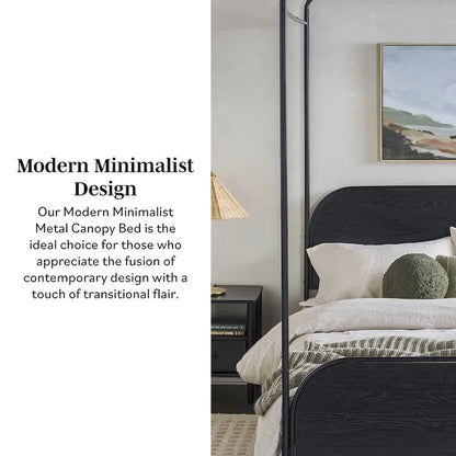 Middlebrook Designs Modern Curved Metal Queen Canopy Bed