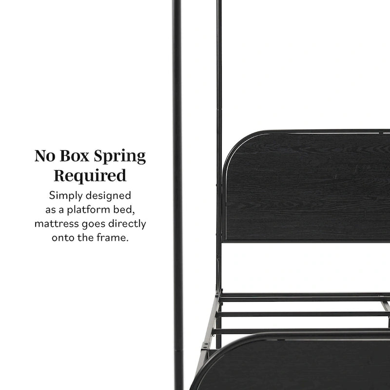 Middlebrook Designs Modern Curved Metal Queen Canopy Bed