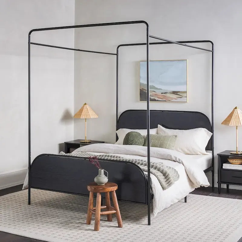 Middlebrook Designs Modern Curved Metal Queen Canopy Bed