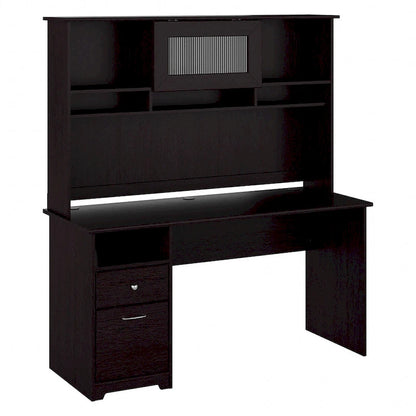 Cabot 60W Computer Desk with Hutch in Espresso Oak by Bush Furniture
