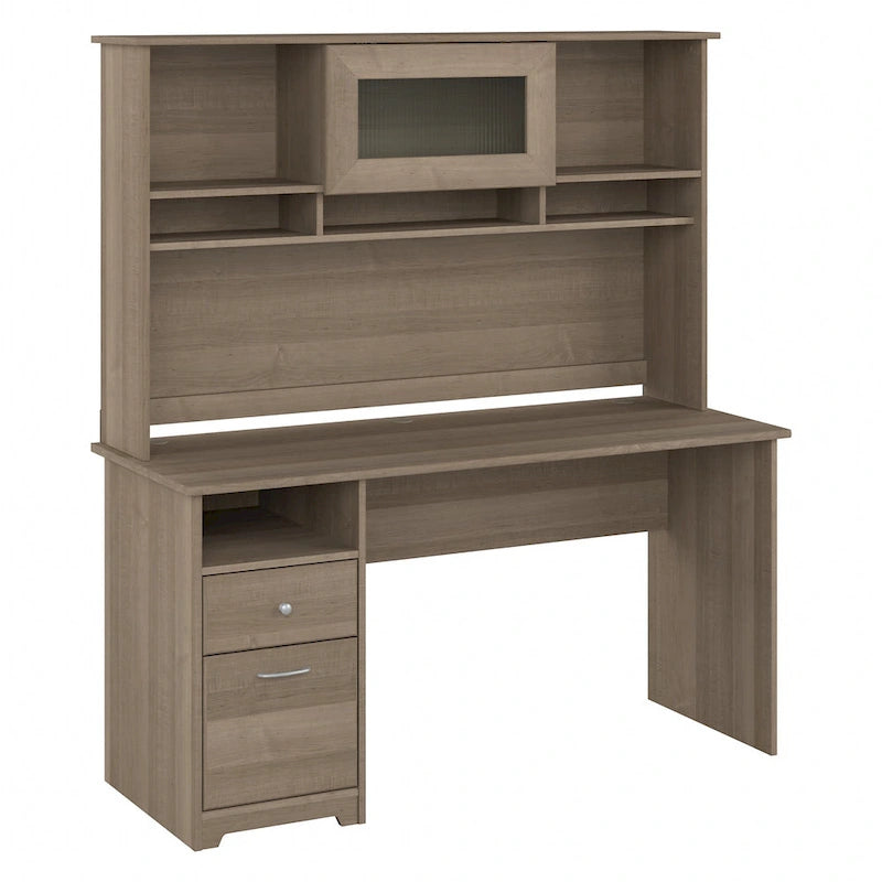 Cabot 60W Computer Desk with Hutch in Espresso Oak by Bush Furniture