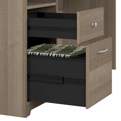 Cabot 60W Computer Desk with Hutch in Espresso Oak by Bush Furniture