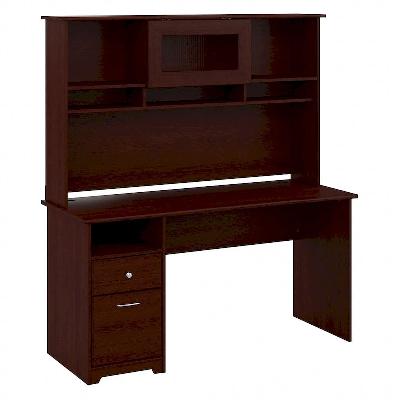 Cabot 60W Computer Desk with Hutch in Espresso Oak by Bush Furniture