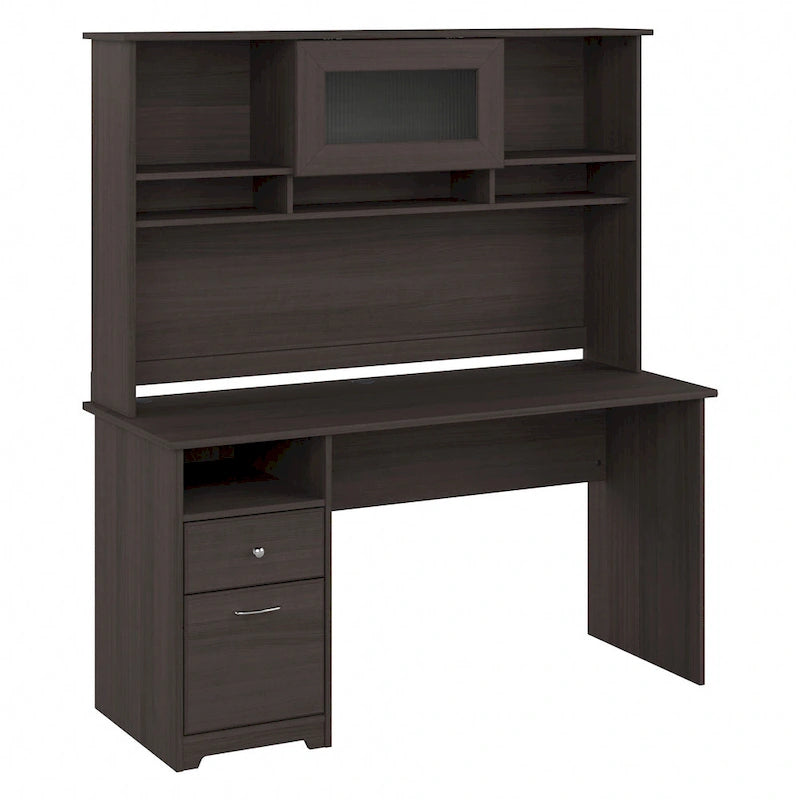 Cabot 60W Computer Desk with Hutch in Espresso Oak by Bush Furniture