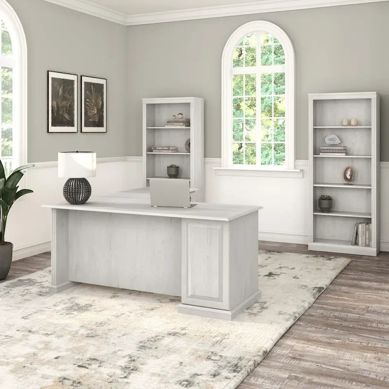 Bush Furniture Saratoga L Shaped Computer Desk with Drawers