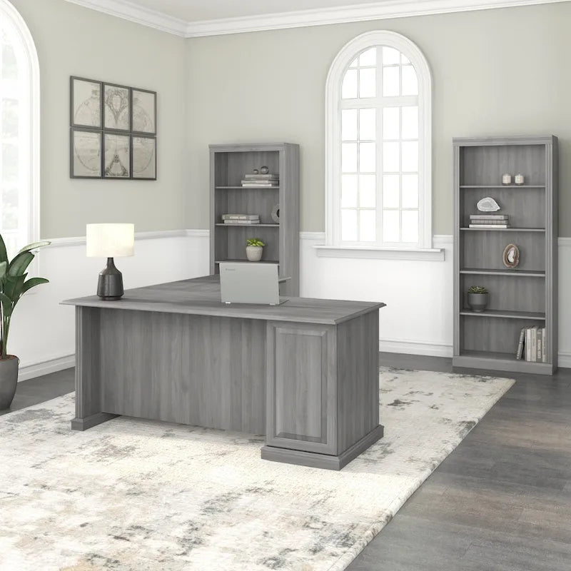 Bush Furniture Saratoga L Shaped Computer Desk with Drawers