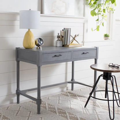 SAFAVIEH Zennure White Washed Grey Writing Desk