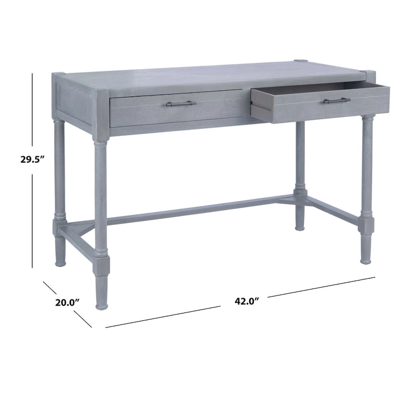 SAFAVIEH Zennure White Washed Grey Writing Desk