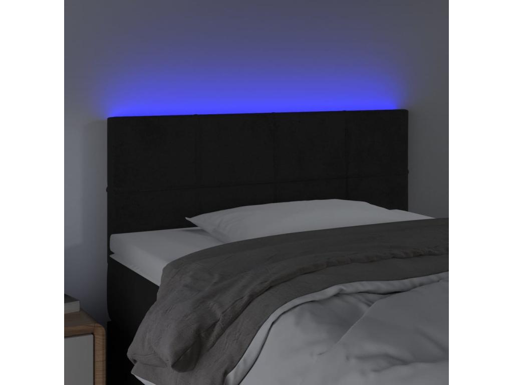 Black LED Headboard 80x5x78/88 cm Velvet