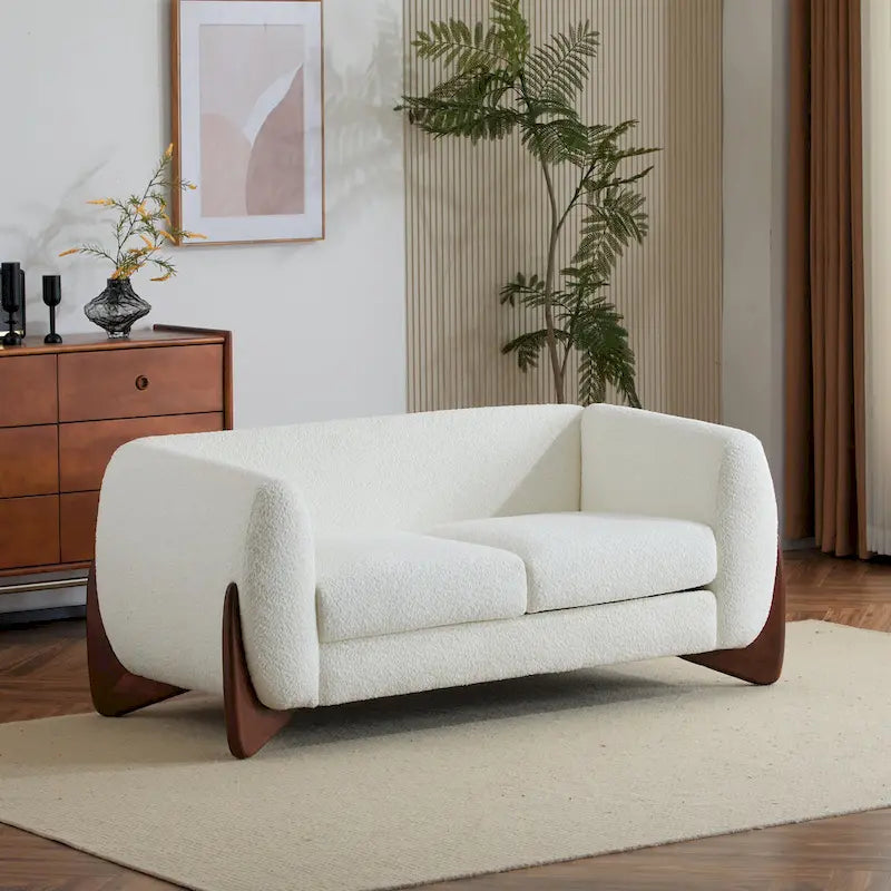 Alma Upholstered Boucle Loveseat by Christopher Knight Home