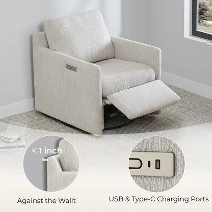 Nora Power Swivel Recliner Chair Accent Chair Wall Hugger