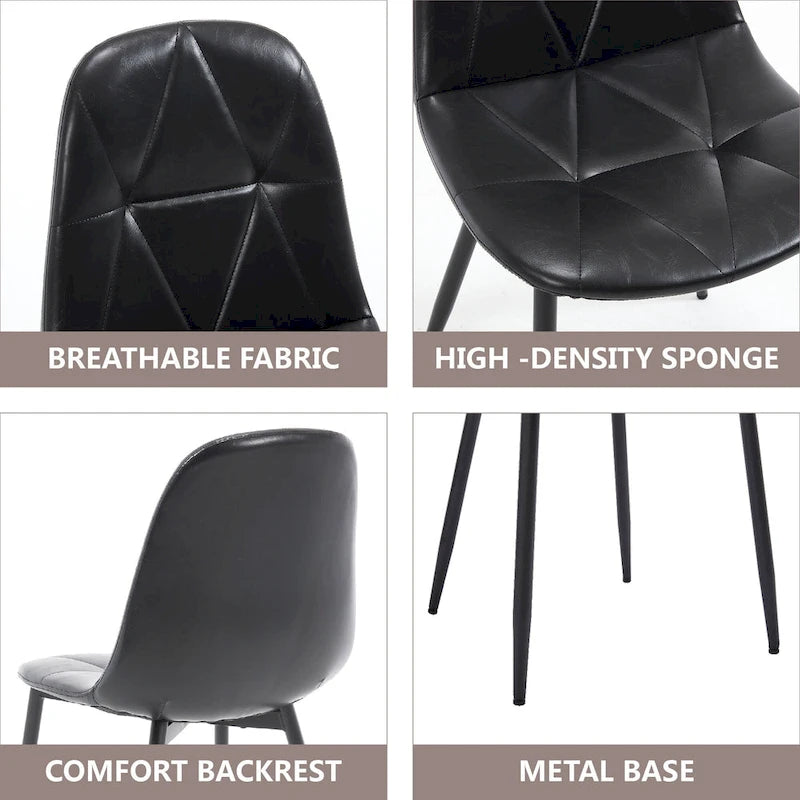 Dining Chairs Set of 4 with Metal Legs and High Back