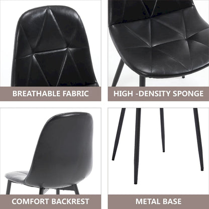 Dining Chairs Set of 4 with Metal Legs and High Back