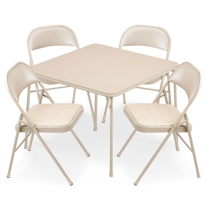 MECO Sudden Comfort 5 Piece 34x34 Card Table and 4 Chairs Folding Furniture Set