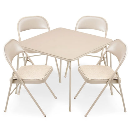 MECO Sudden Comfort 5 Piece 34x34 Card Table and 4 Chairs Folding Furniture Set