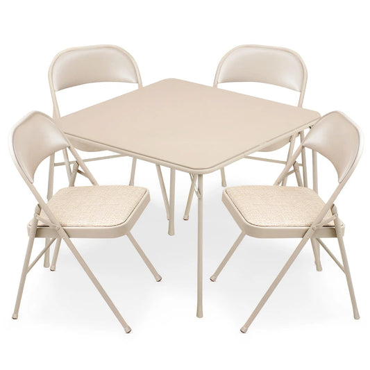 MECO Sudden Comfort 5 Piece 34x34 Card Table and 4 Chairs Folding Furniture Set