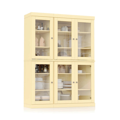 Palace Imports 100% Solid Wood 48.5 Pantry China Cabinet with Clear Glass Doors and Adjustable Shelves