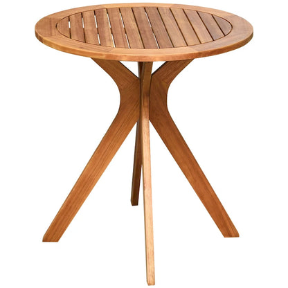 Costway 27 Outdoor Round Table Solid Wood Coffee Side Bistro Table - See Description