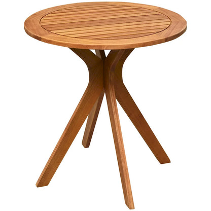 Costway 27 Outdoor Round Table Solid Wood Coffee Side Bistro Table - See Description