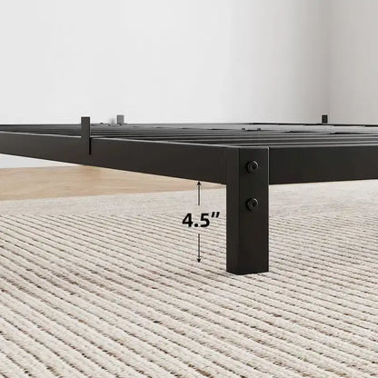 Bed Frame No Box Spring Needed, Heavy Duty Queen Platform Metal Bed Frame with Metal Slats