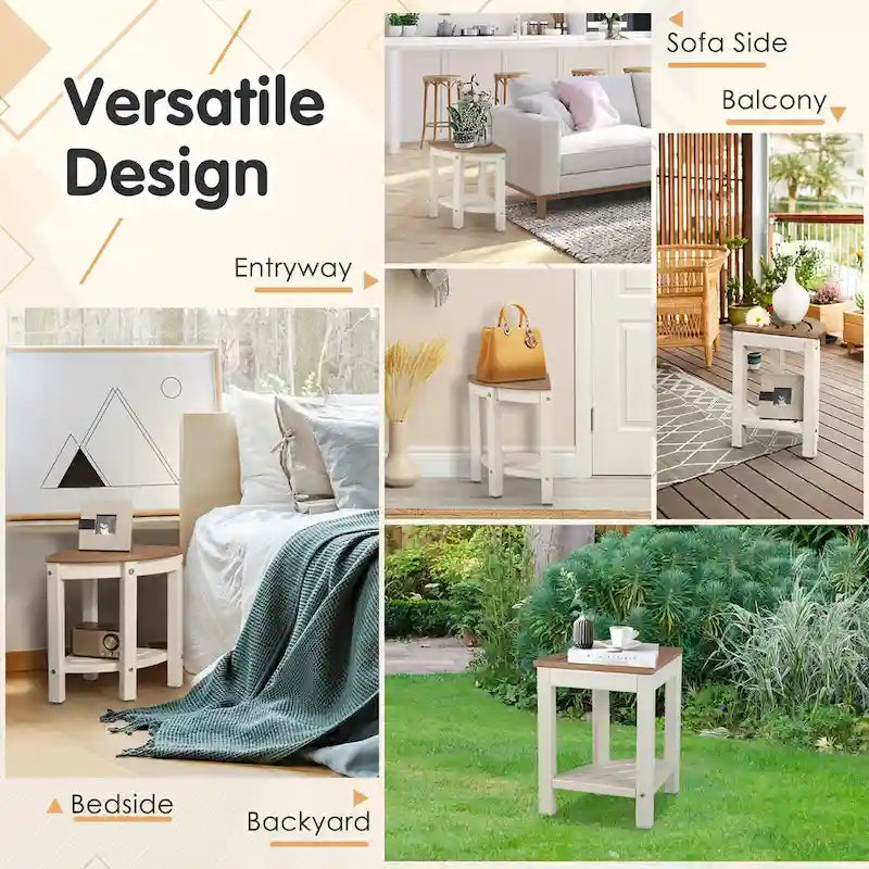 Gymax 2-Tier Corner Shower Bench Stool Waterproof Bathroom Stool Heavy