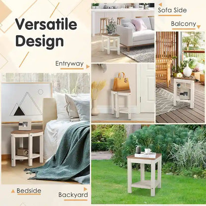 Gymax 2-Tier Corner Shower Bench Stool Waterproof Bathroom Stool Heavy