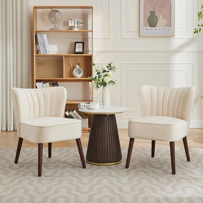 Modern Velvet Accent Chair, Soft Upholstered Living Room Chair with Wooden Legs