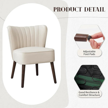 Modern Velvet Accent Chair, Soft Upholstered Living Room Chair with Wooden Legs