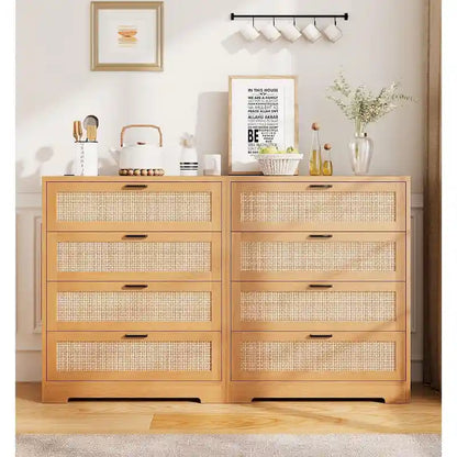 Rattan 4 Drawer Dresser for Bedroom
