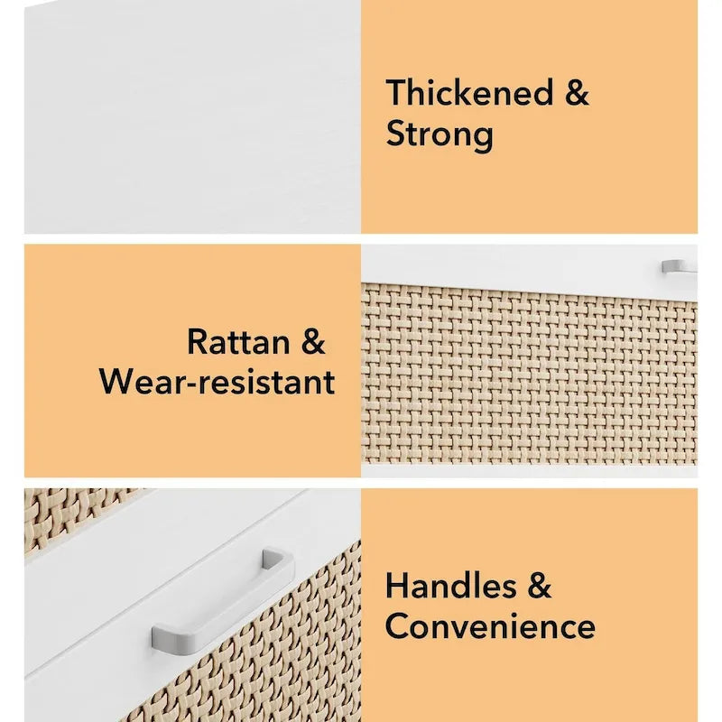 Rattan 4 Drawer Dresser for Bedroom