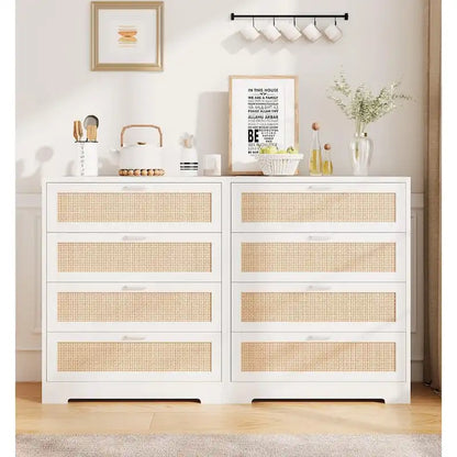 Rattan 4 Drawer Dresser for Bedroom