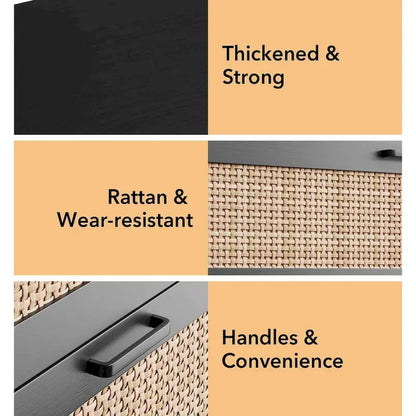 Rattan 4 Drawer Dresser for Bedroom