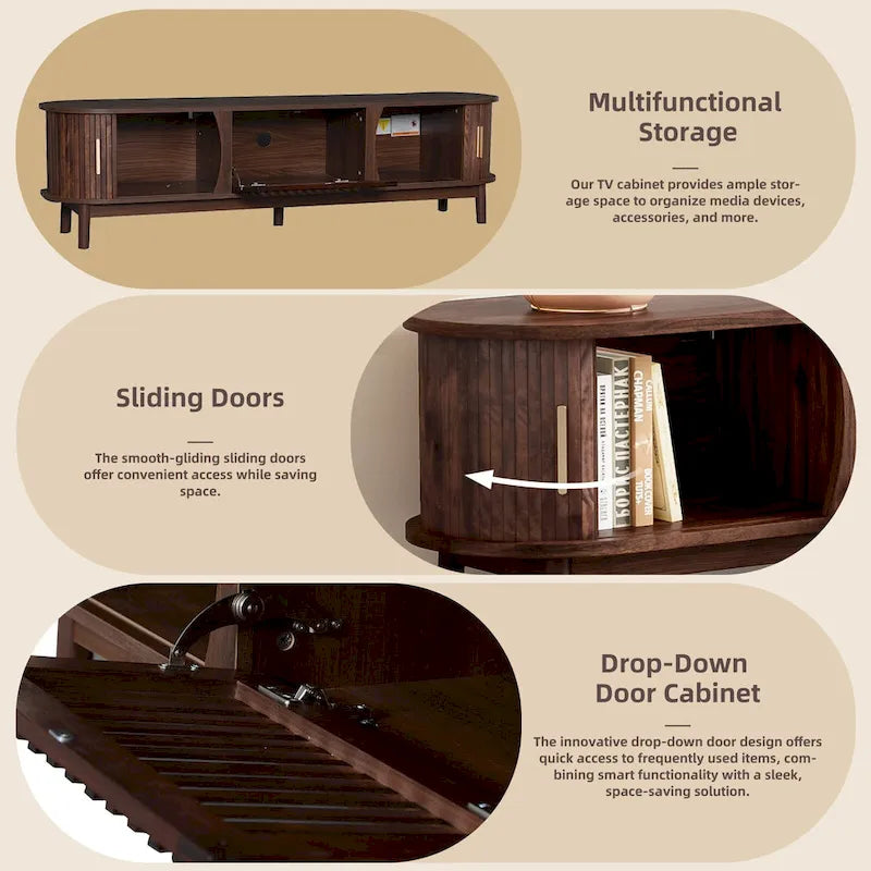 Farmhouse TV Stand for 75 TVs, Entertainment Center Wood TV Console Table