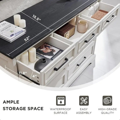 Farmhouse 9 Drawers Dresser Chests for Bedroom, Wood Chest of Drawers