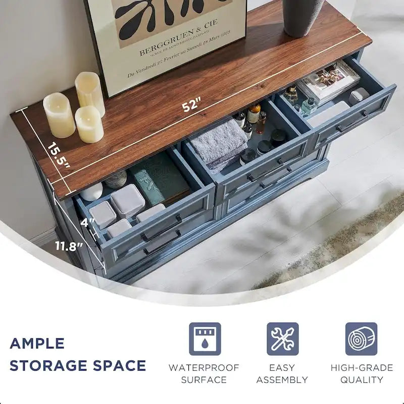 Farmhouse 9 Drawers Dresser Chests for Bedroom, Wood Chest of Drawers