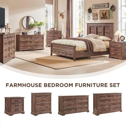Farmhouse 5 Drawer Dresser for Bedroom, Modern Chest of Drawers