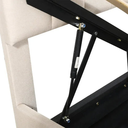 Twin/King Size Upholstered Platform Bed Frame a Hydraulic Storage System, Lift Up Storage Bed with Headboard and Slats Support