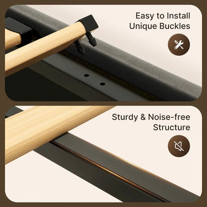 Full/Queen Lift Up Storage Bed with Storage, Upholstered Platform Bed Frame with Modern Wingback Headboard