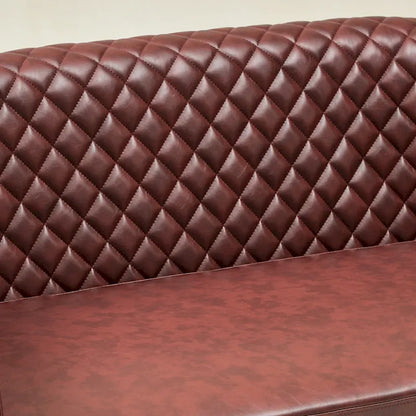 KINWELL 50W Tufted Faux Leather Upholstered Small Loveseat Sofa