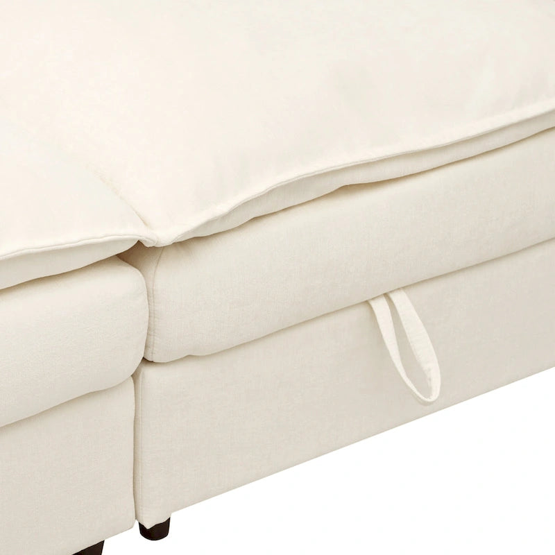 126 Polyester 8-Piece Modular Sofa Bed with Storage, Faux Double-Layer Cushions and Customizable Configuration