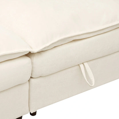 126 Polyester 8-Piece Modular Sofa Bed with Storage, Faux Double-Layer Cushions and Customizable Configuration
