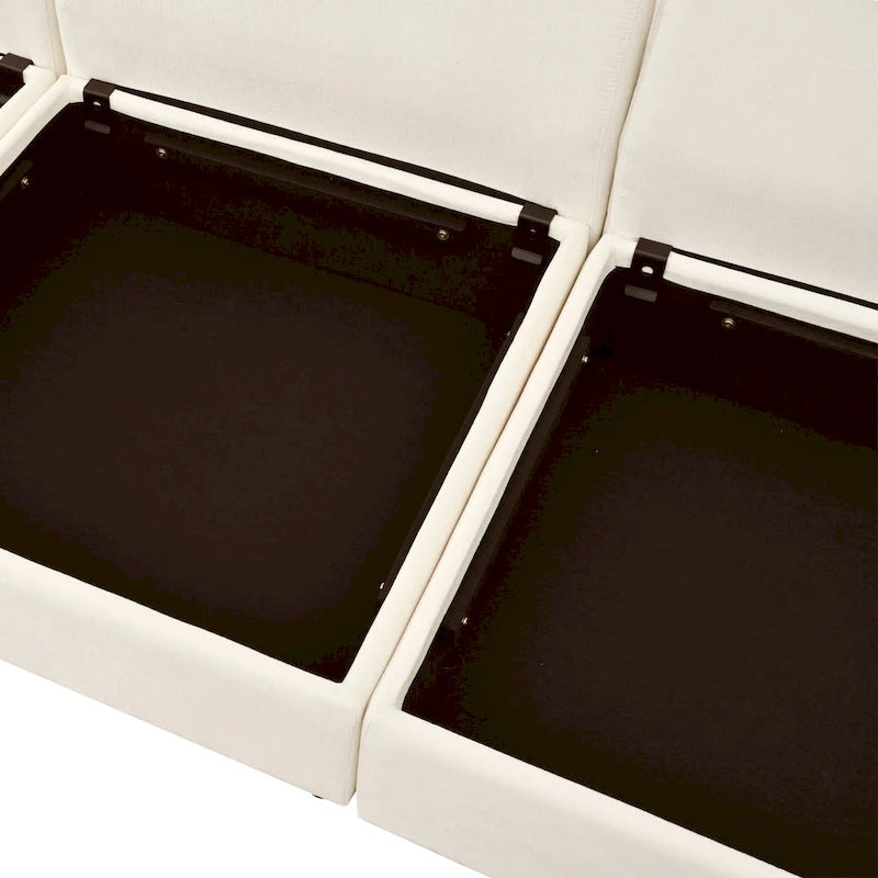 126 Polyester 8-Piece Modular Sofa Bed with Storage, Faux Double-Layer Cushions and Customizable Configuration